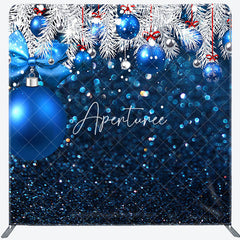 Aperturee - Aperturee Snowy Pine Leaves Christmas Pillow Case Backdrop