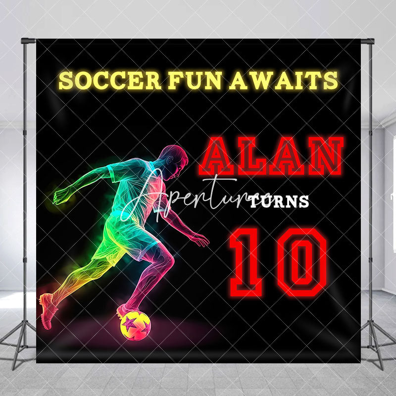 Aperturee - Aperturee Soccer Fun Awaits Football Custom 10th Backdrop