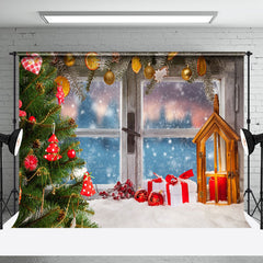 Aperturee - Aperturee Soft Carpet Blurry Window Scene Christmas Backdrop