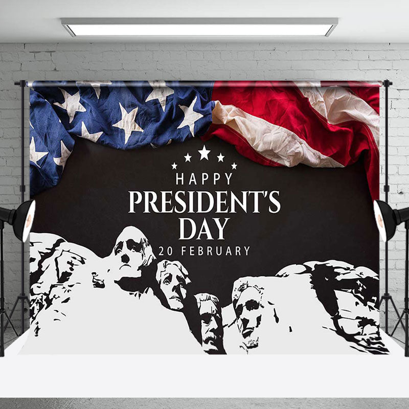 Aperturee - Aperturee Solemn Stone Statue Happy Presidents Day Backdrop