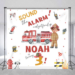 Aperturee - Aperturee Sound Alarm Firefighting Custom 3rd Birthday Backdrop