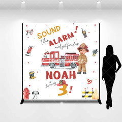 Aperturee - Aperturee Sound Alarm Firefighting Custom 3rd Birthday Backdrop