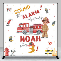 Aperturee - Aperturee Sound Alarm Firefighting Custom 3rd Birthday Backdrop