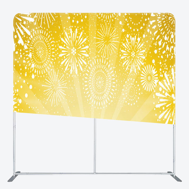 Aperturee - Aperturee Spark Shining Yellow Fabric Party Backdrop Cover