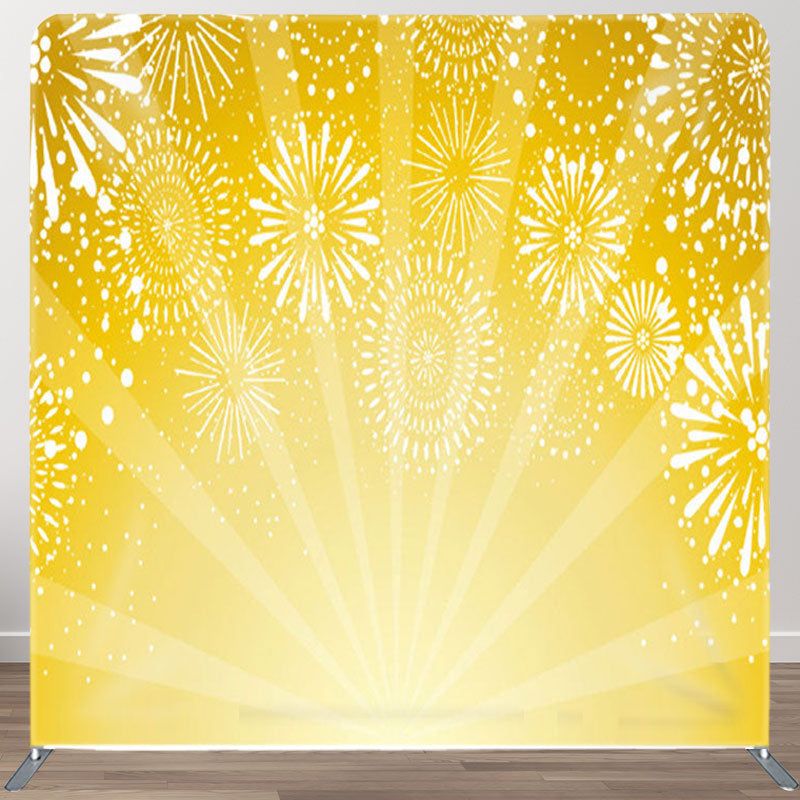 Aperturee - Aperturee Spark Shining Yellow Fabric Party Backdrop Cover