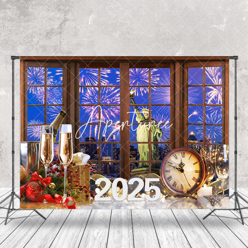 Aperturee - Aperturee Sparkle Clock Celebrates 2025 New Year Eve Backdrop