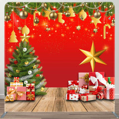 Aperturee - Aperturee Sparkle Green Xmas Tree Gift Pillow Case Backdrop