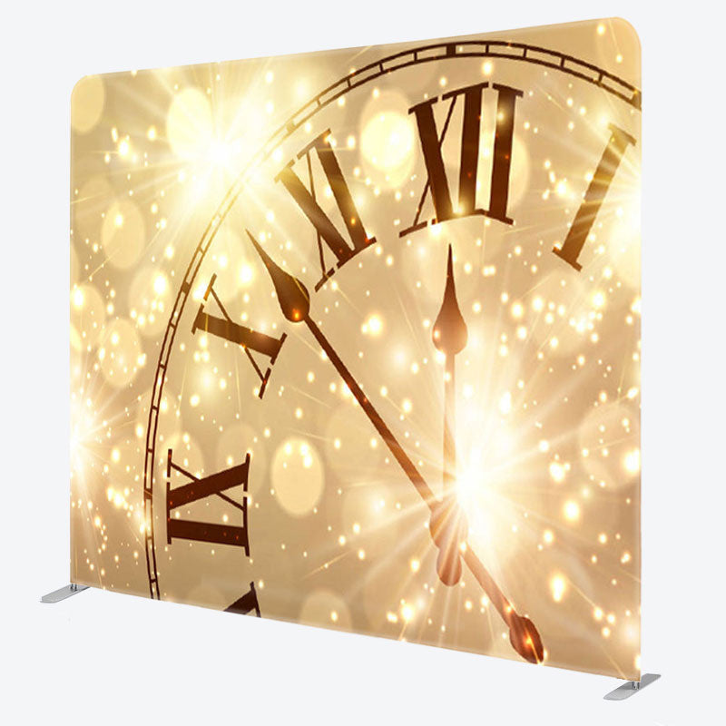 Aperturee - Aperturee Sparkling Clock Bokeh Gold Fabric Party Backdrop Cover