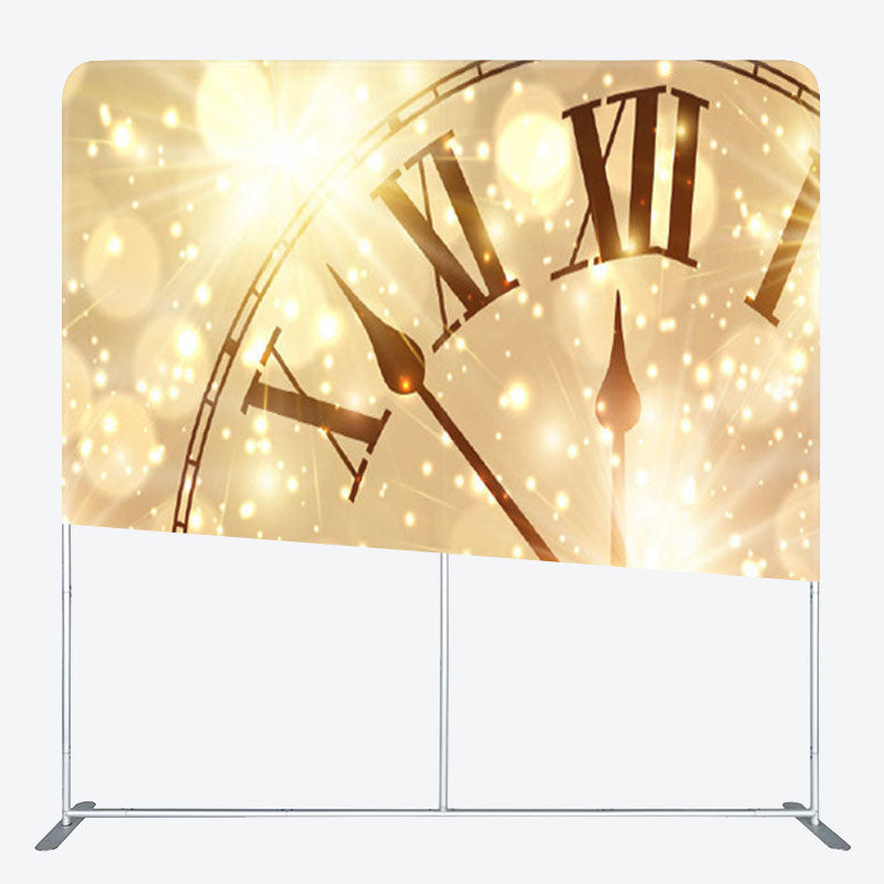 Aperturee - Aperturee Sparkling Clock Bokeh Gold Fabric Party Backdrop Cover