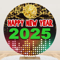 Aperturee - Aperturee Sparkling Disco Ball 2025 New Year Round Backdrop