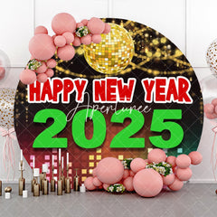 Aperturee - Aperturee Sparkling Disco Ball 2025 New Year Round Backdrop