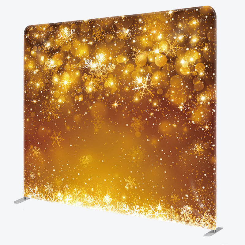 Aperturee - Aperturee Sparkling Golden Snowflake Bokeh Warm Winter Backdrop