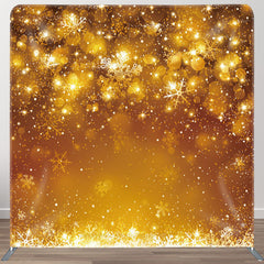 Aperturee - Aperturee Sparkling Golden Snowflake Bokeh Warm Winter Backdrop