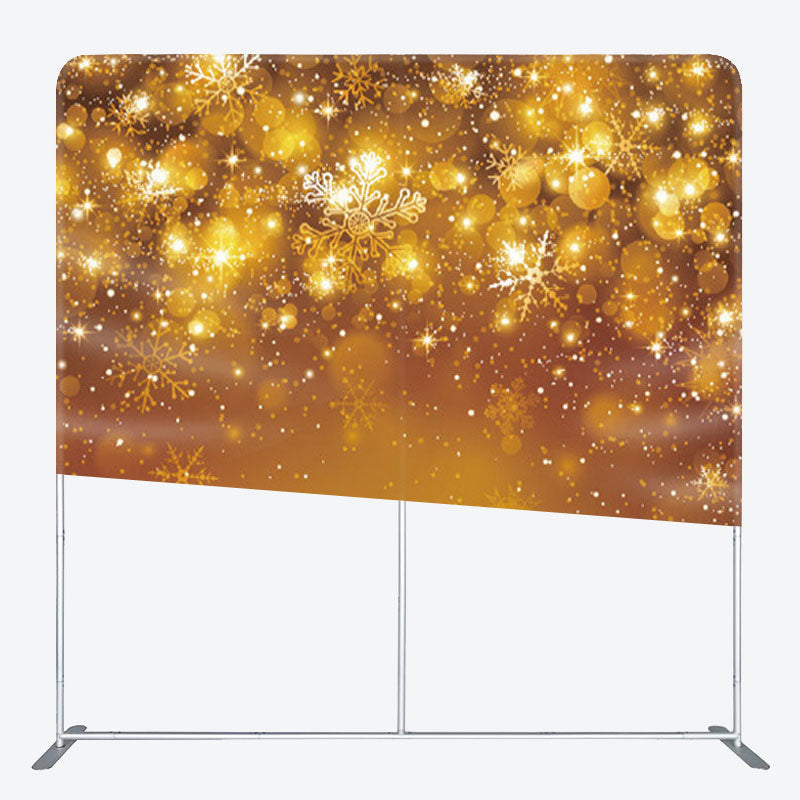 Aperturee - Aperturee Sparkling Golden Snowflake Bokeh Warm Winter Backdrop