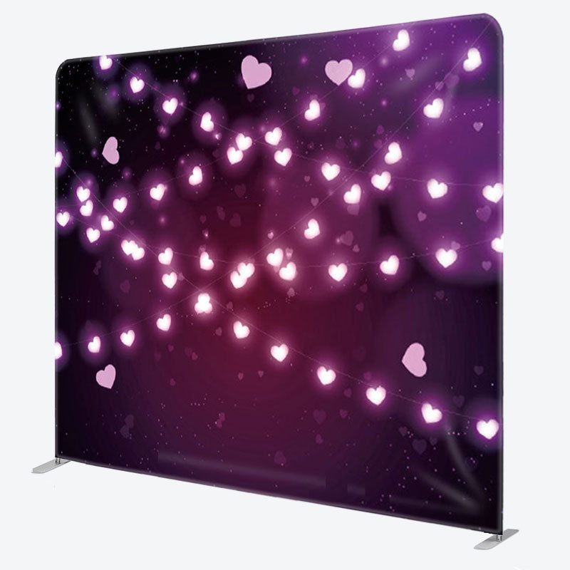 Aperturee - Aperturee Sparkling Purple Heart Bokeh Valentines Day Backdrop