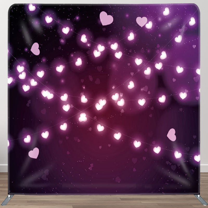 Aperturee - Aperturee Sparkling Purple Heart Bokeh Valentines Day Backdrop