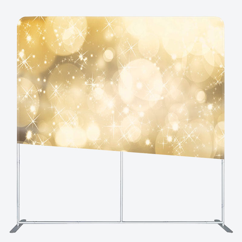 Aperturee - Aperturee Sparkling Warm Light Bokeh Fabric Party Backdrop Cover