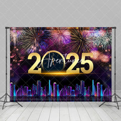 Aperturee - Aperturee Sparks Bloom City Scene 2025 Clock New Year Backdrop