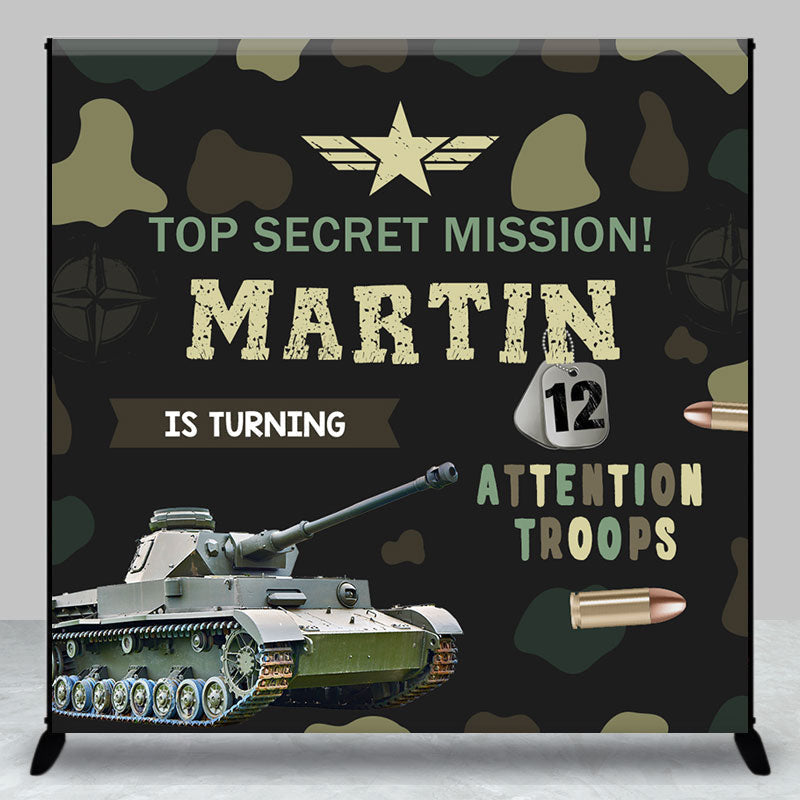 Aperturee - Aperturee Special Forces Tank Custom 12th Birthday Backdrop