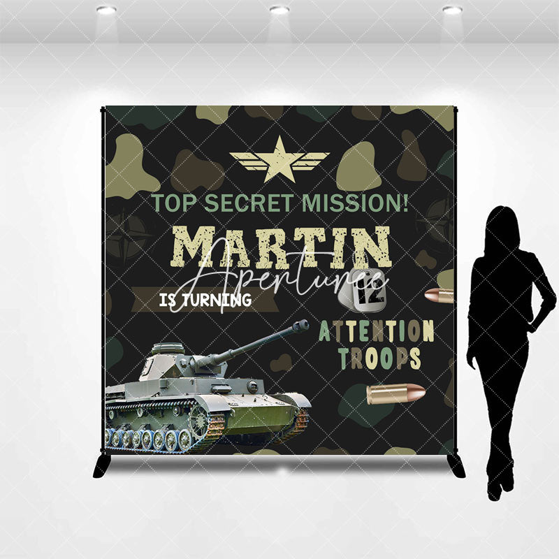 Aperturee - Aperturee Special Forces Tank Custom 12th Birthday Backdrop