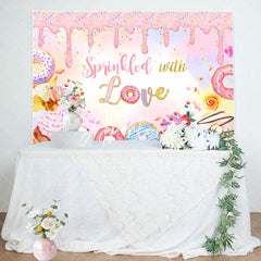 Aperturee - Aperturee Spinkled With Love Pink Creamy Birthday Backdrop