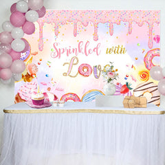 Aperturee - Aperturee Spinkled With Love Pink Creamy Birthday Backdrop