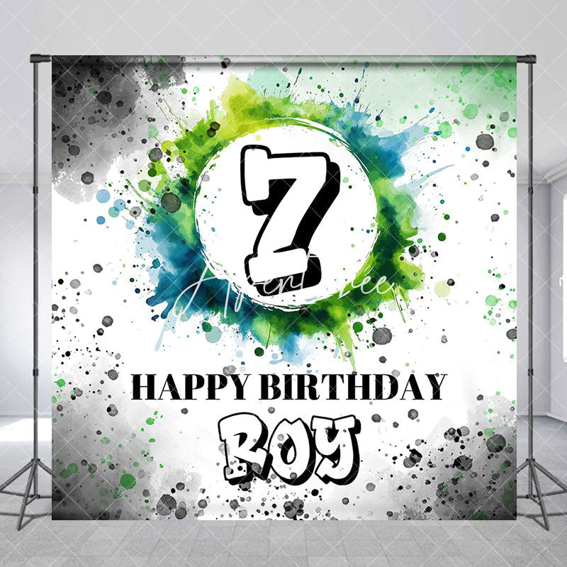 Aperturee - Aperturee Splash Watercolor Sport Custom Name Birthday Backdrop