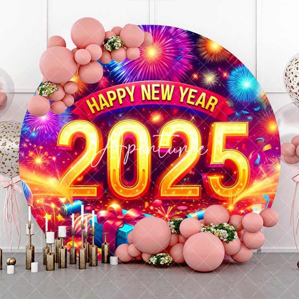 Aperturee - Aperturee Splendour 2025 Happy New Year Party Round Backdrop