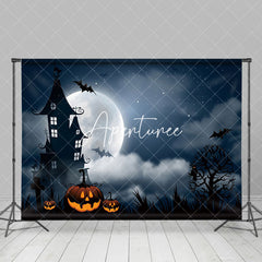 Aperturee - Aperturee Spooky Haunted House Full Moon Halloween Backdrop