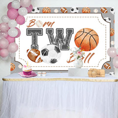 Aperturee - Aperturee Sports Born Two Ball 2nd Birthday Backdrop For Boys