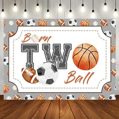 Aperturee - Aperturee Sports Born Two Ball 2nd Birthday Backdrop For Boys