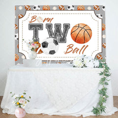 Aperturee - Aperturee Sports Born Two Ball 2nd Birthday Backdrop For Boys