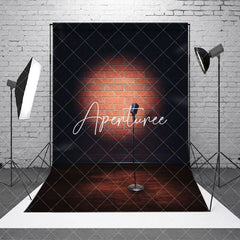 Aperturee - Aperturee Spotlight Microphone Red Brick Wall Photo Backdrop