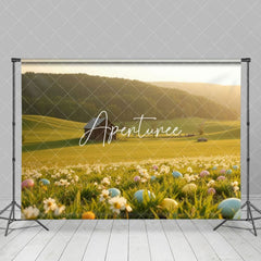 Aperturee - Aperturee Spring Color Eggs Green Easter Country Photo Backdrop