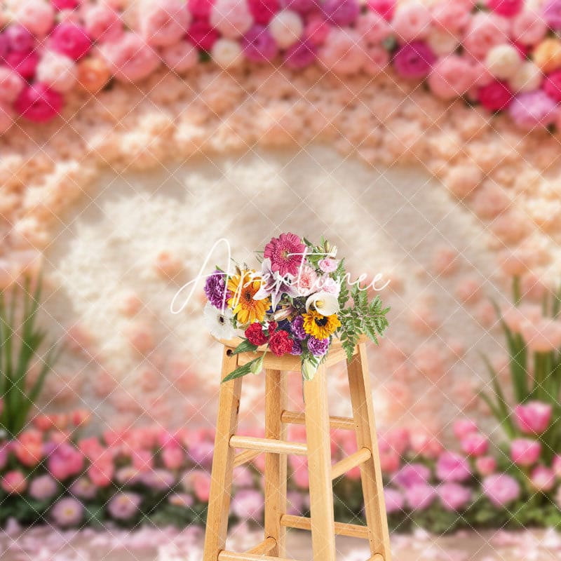 Aperturee - Aperturee Spring Color Floral Wall Romantic Wedding Backdrop