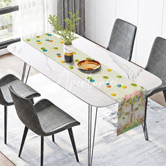 Aperturee - Aperturee Spring Colorful Egg Cross Floral Easter Table Runner