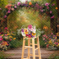 Aperturee - Aperturee Spring Colorful Floral Arch Forest Wedding Backdrop