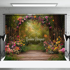 Aperturee - Aperturee Spring Colorful Floral Arch Forest Wedding Backdrop