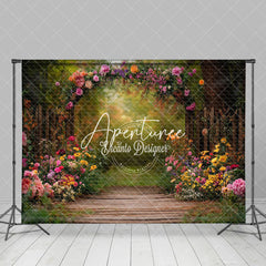 Aperturee - Aperturee Spring Colorful Floral Arch Forest Wedding Backdrop