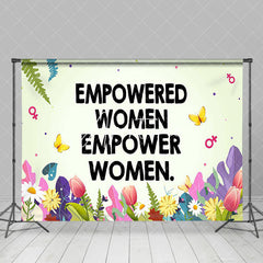 Aperturee - Aperturee Spring Colorful Floral Black Empower Women Backdrop