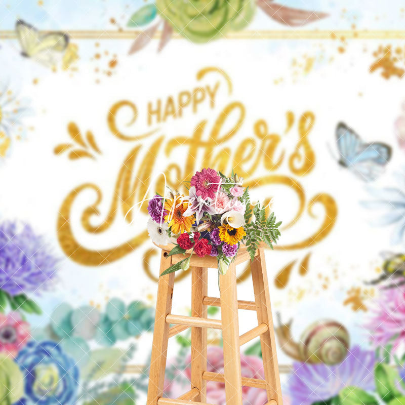 Aperturee - Aperturee Spring Colorful Floral Happy Mothers Day Backdrop