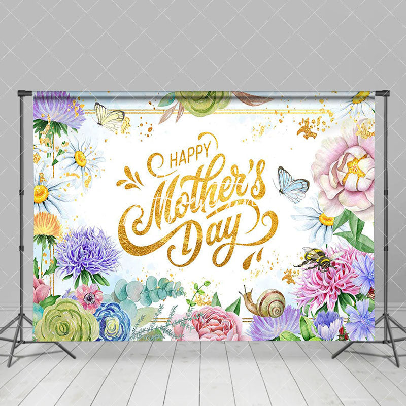 Aperturee - Aperturee Spring Colorful Floral Happy Mothers Day Backdrop