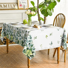 Aperturee - Aperturee Spring Eucalyptus Floral Tablecloth for Party Decor