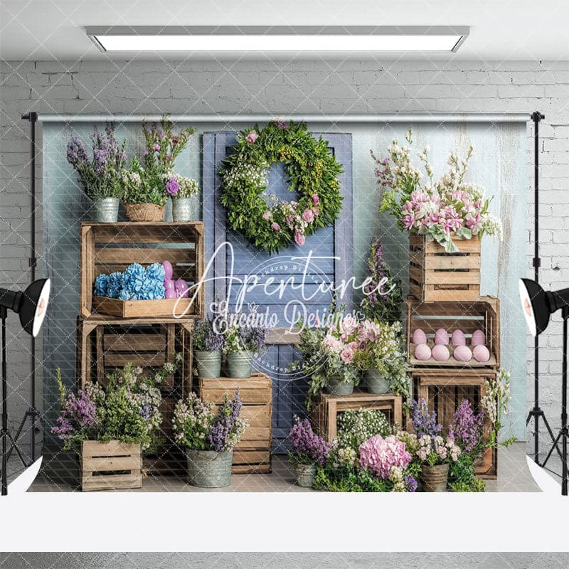 Aperturee - Aperturee Spring Floral Display Multi Tiered Planters Backdrop