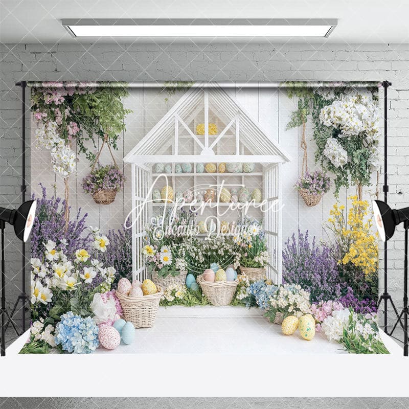 Aperturee - Aperturee Spring Floral Easter Egg Display Festive Backdrop