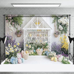 Aperturee - Aperturee Spring Floral Easter Egg Display Festive Backdrop