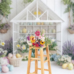 Aperturee - Aperturee Spring Floral Easter Egg Display Festive Backdrop