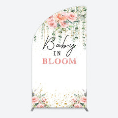 Aperturee - Aperturee Spring Floral Greenery Baby In Bloom Half Moon Arch Backdrop