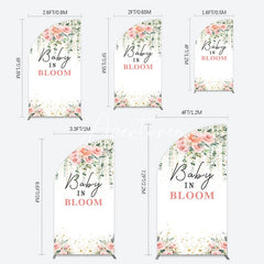 Aperturee - Aperturee Spring Floral Greenery Baby In Bloom Half Moon Arch Backdrop