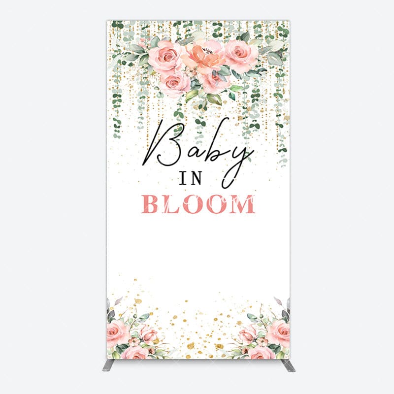 Aperturee - Aperturee Spring Floral Greenery Baby In Bloom Rectangle Backdrop